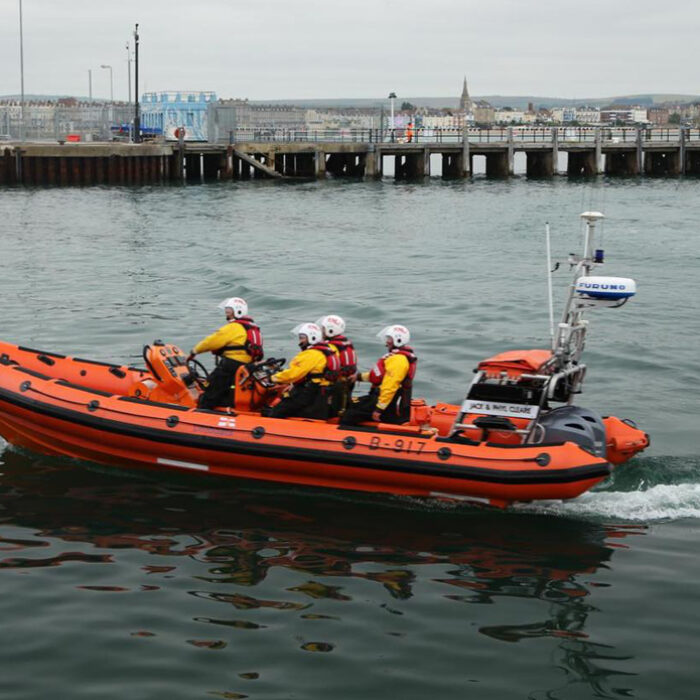 RNLI Lifeboat crews responded to a report of a kite surfer in distress. Photo: Weymouth Lifeboat
