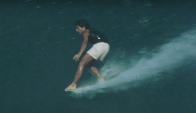 Michael Ho surfing Sunset Beach