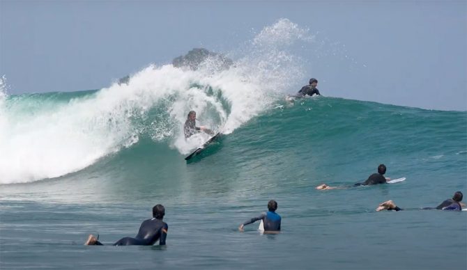 Mark Occhilupo surfing Mundaka