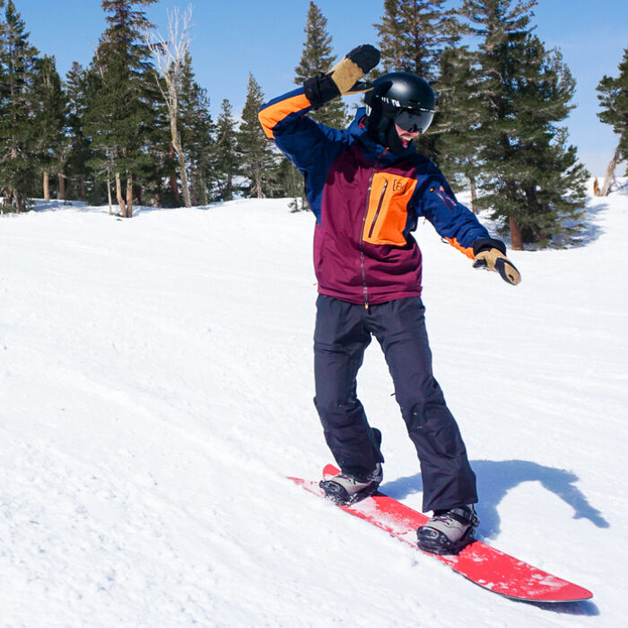 man snowboarding