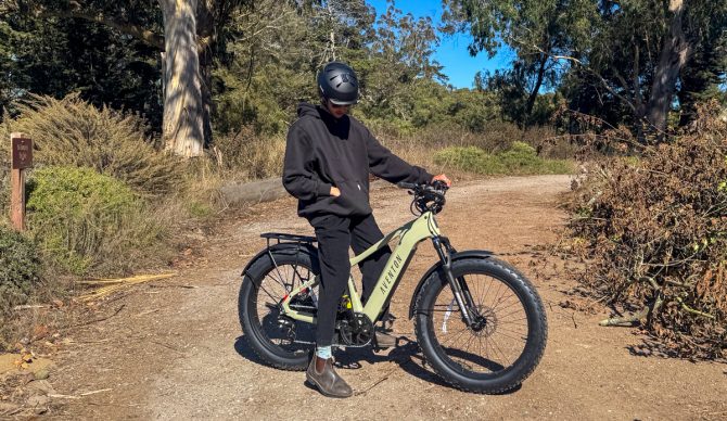 Aventon Aventure 3 side shot on trail