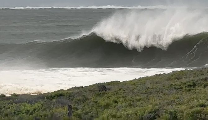 Ben Gravy surfing Hurricane Erin