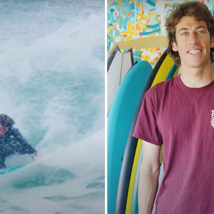 Ryan Burch surfing