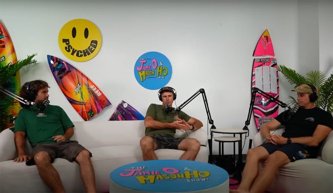 Lucas Godfrey with Jamie O'Brien and Mason Ho