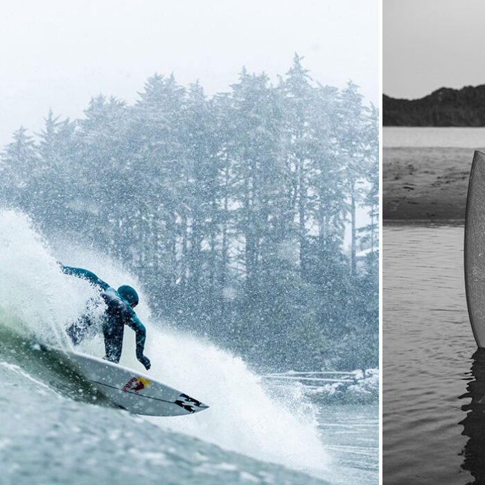 Sanoa Olin surfing