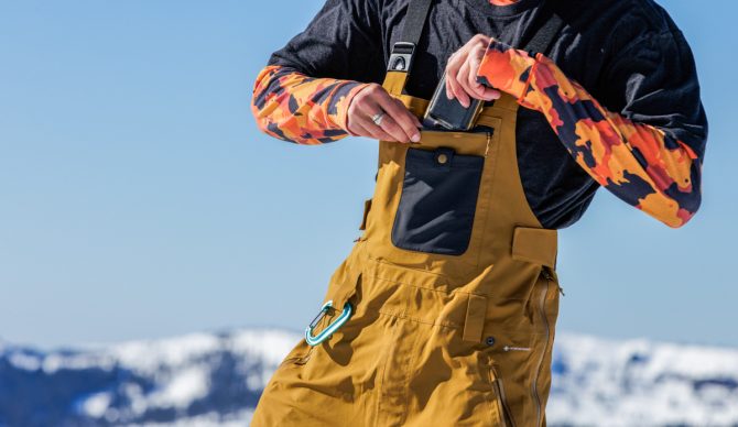 chest pocket flylow baker bibs