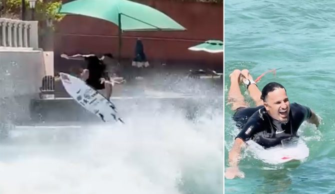 Italo Ferreira doing a 720 at the Sau Paulo Surf Club