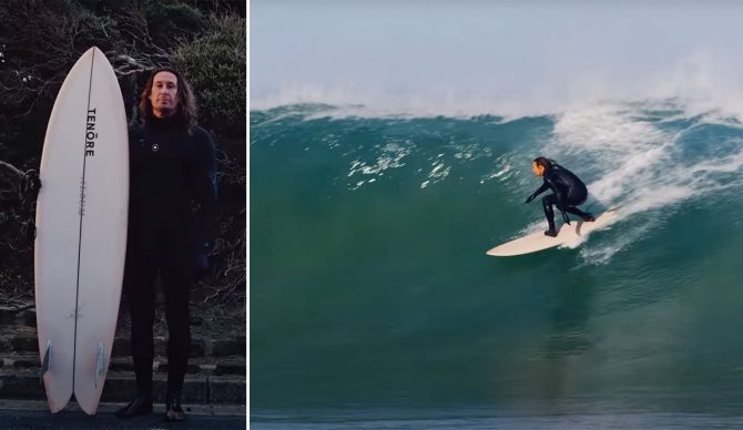 Asher Pacey surfing at Bells Beach on an Album surfboard