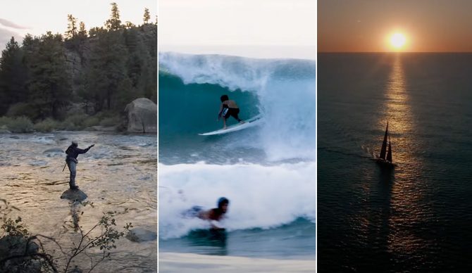 Protect Our Winters surfing, fishing, and sailing