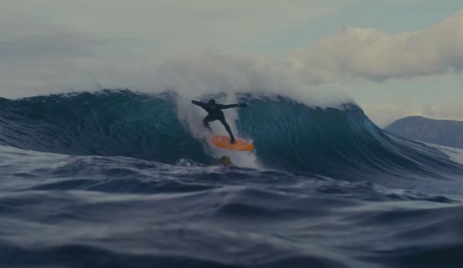 Kyle Thiermann surfing on Vancouver Island