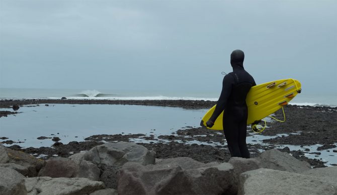 Nic von Rupp watching waves in Iceland