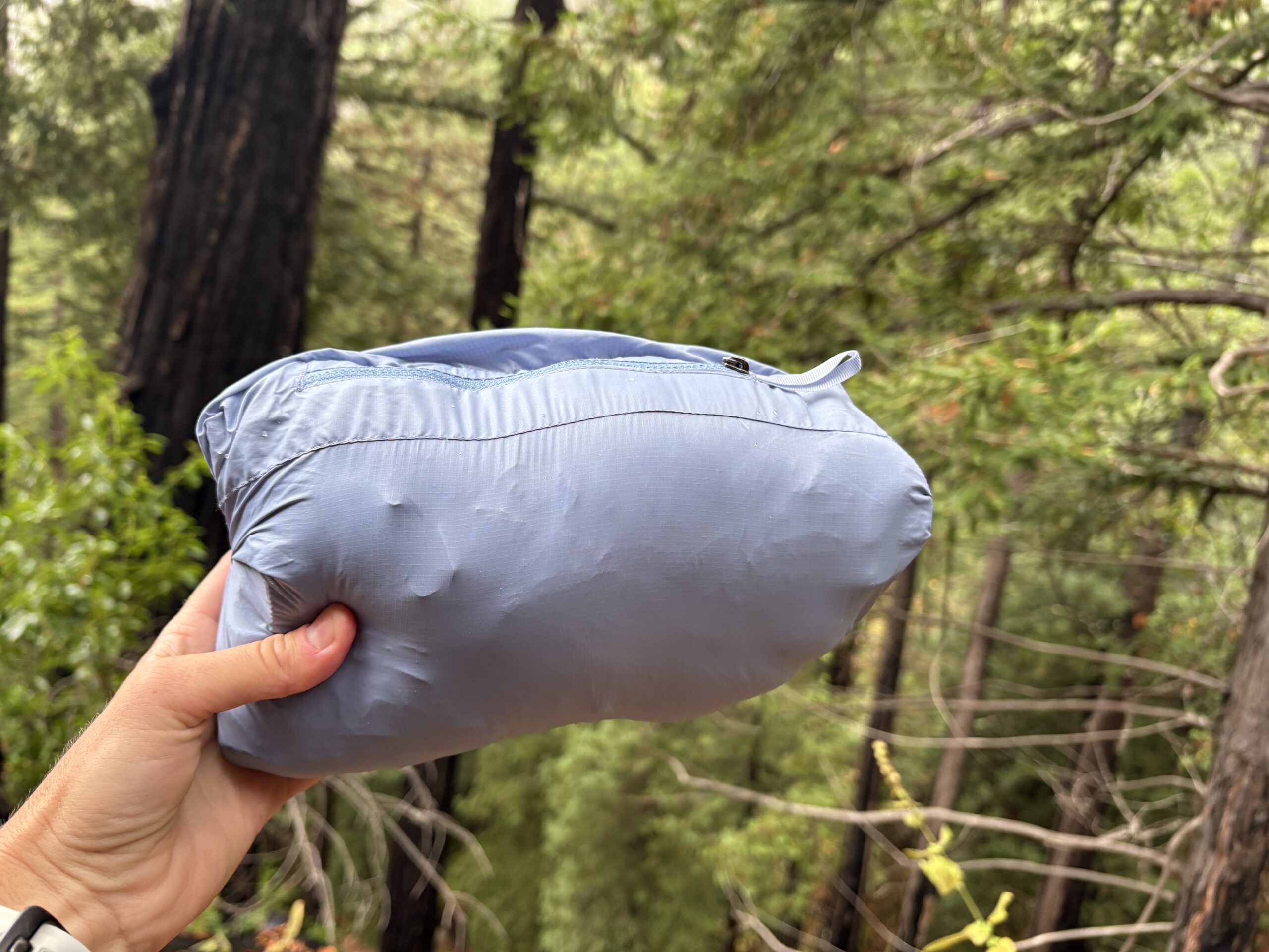 a puffer packed down