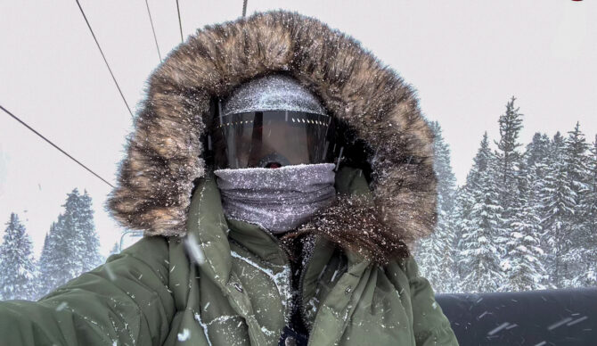 wearing the eddie bauer womens winter jacket