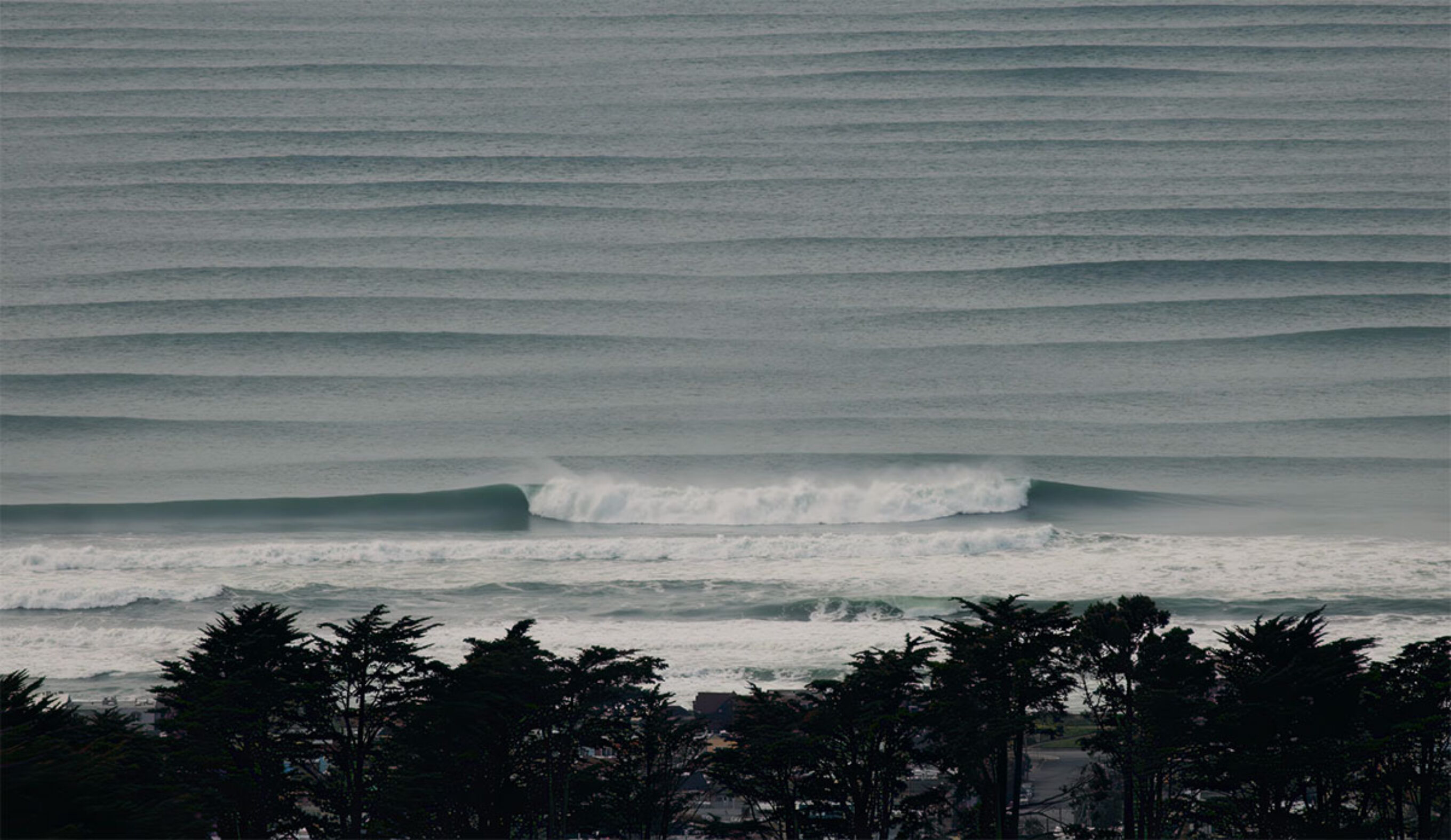 Ocean Beach waves breaking on January 24, 2024