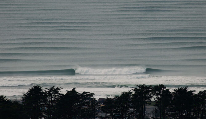 Ocean Beach waves breaking on January 24, 2024