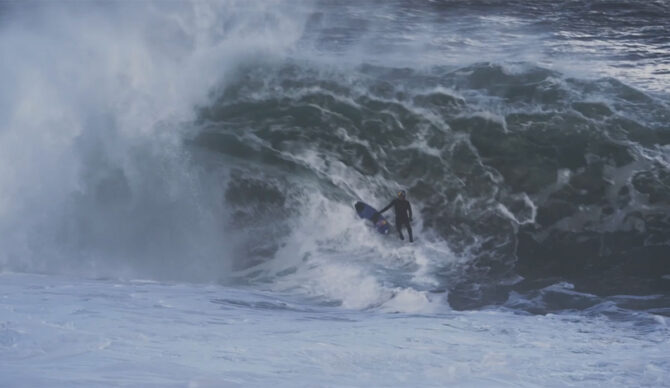 Kai Lenny surfing Riley's slab in Ireland