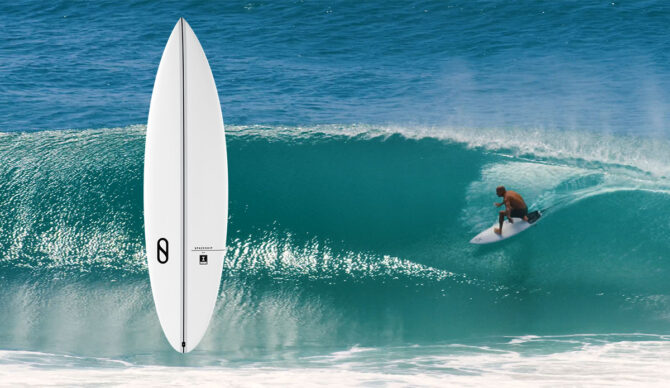 Kelly Slater surfing the Firewire Spaceship model surfboard at Kirra