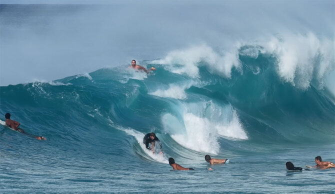 Nate Florence surfing the "Gurgle slab" in Hawaii