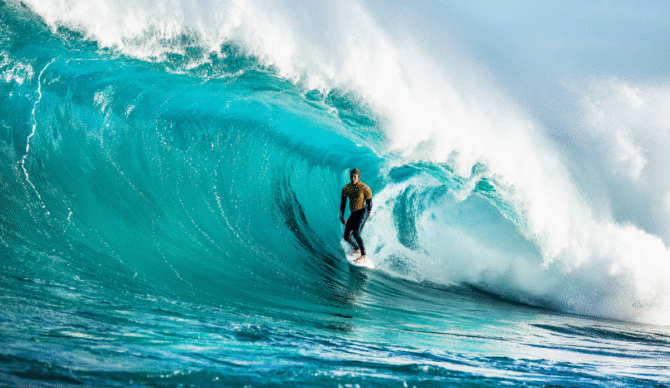 John John Flroence surfing in a barrel