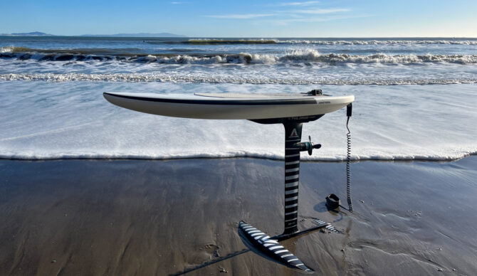 Foil Drive and Armstrong foil setup on the beach