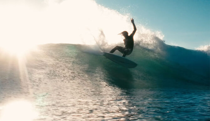 Asher Pacey surfing a twin fin