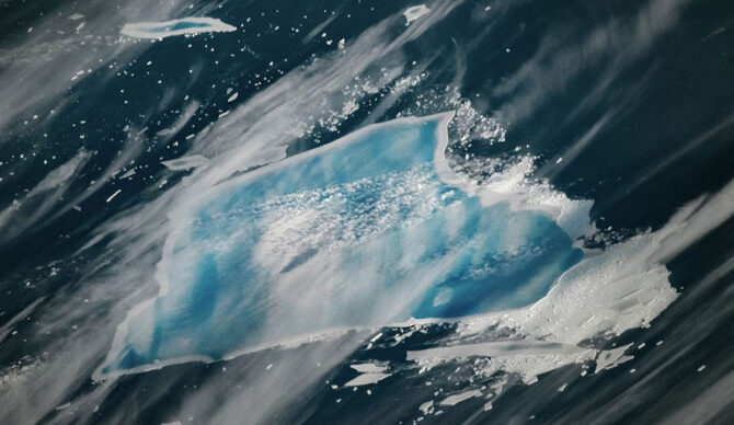 Iceberg A-23A as seen from space in 2025