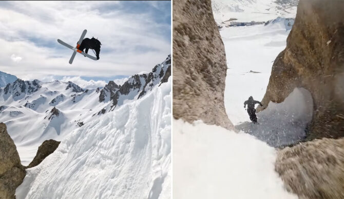 Candide Thovex skiing in Tignes, France