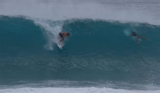 Koa Rothman surfing during the Backdoor Shootout at Pipeline