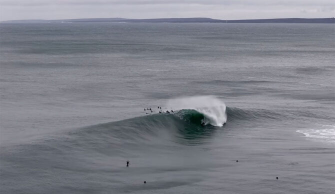 Aileen's big wave surfers riding waves in Ireland