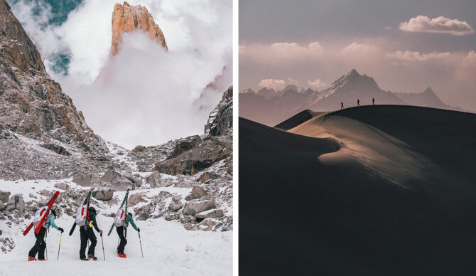 Skier Jim Morrison on the First Ski Descent of the Great Trango Tower’s West Face