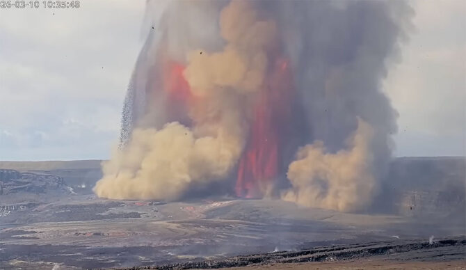 Kilauea Volcano erupting in Hawaii