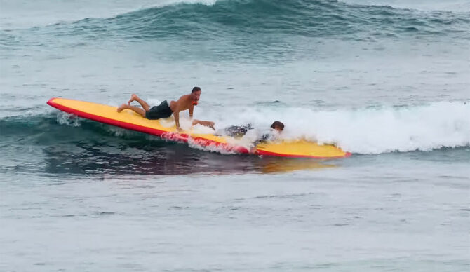 Sickos on a 20-foot longboard