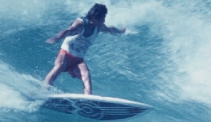 Derek Hynd surfing in 1984