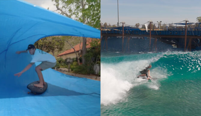 You can probably guess which one was the more expensive wave. Photo: Jamie O'Brien // YouTube