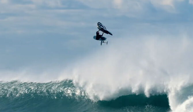 Cash Berzolla on a wing foil