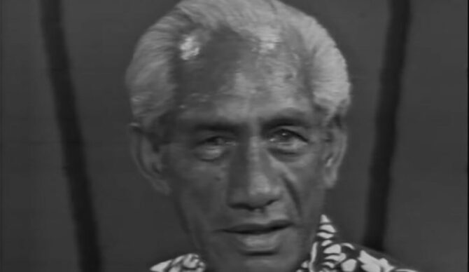 Duke Kahanamoku speaking to PBS in 1966