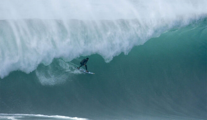 Dylan Longbottom surfing a slab in NSW, Australia