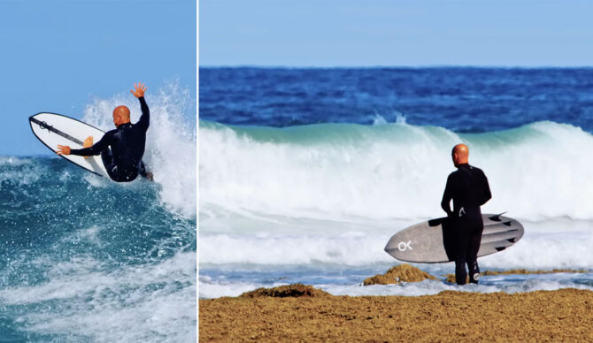 Kelly Slater surfing Winkipop