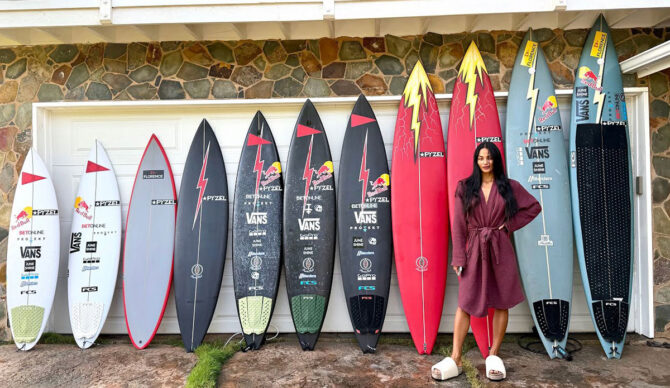 Nate Florence surfboard quiver