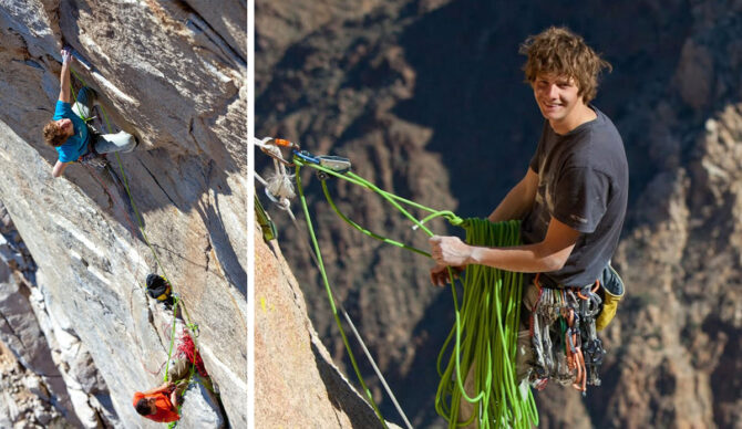 Alex Honnold and Will Stanhope climbing together