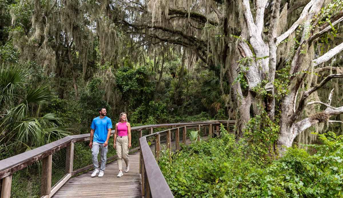 Micanopy - Paynes Prairie Preserve State Park - Couple Walking on Boardwalk - 2025
