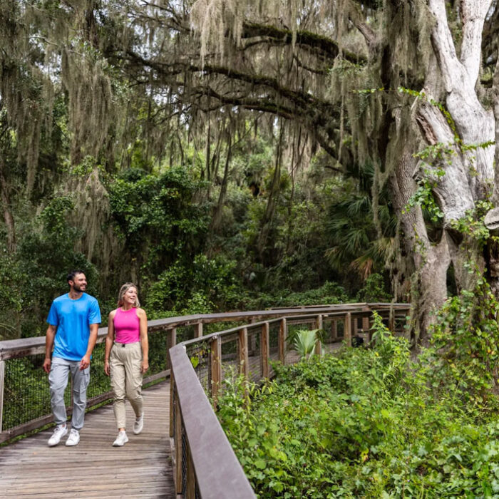 Micanopy - Paynes Prairie Preserve State Park - Couple Walking on Boardwalk - 2025