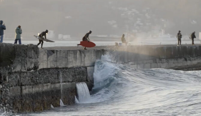 Barely surfable is still surfable. Photo: Skid Kids // YouTube