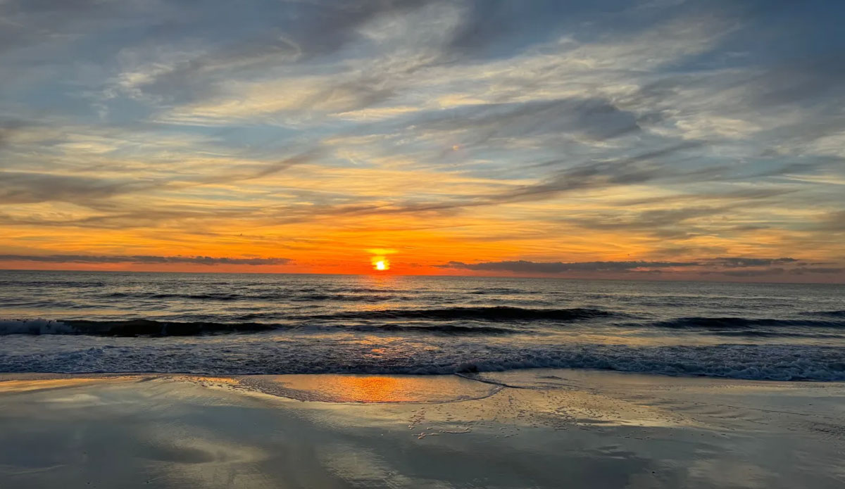 Sunset,On The Beach In Cape San Blas, Fl