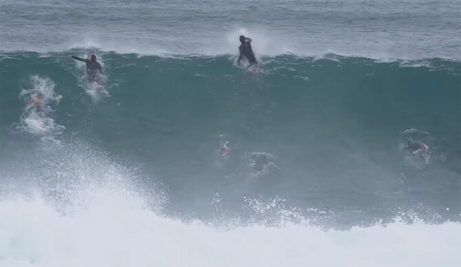 Koa Rothman surfing at Pipeline