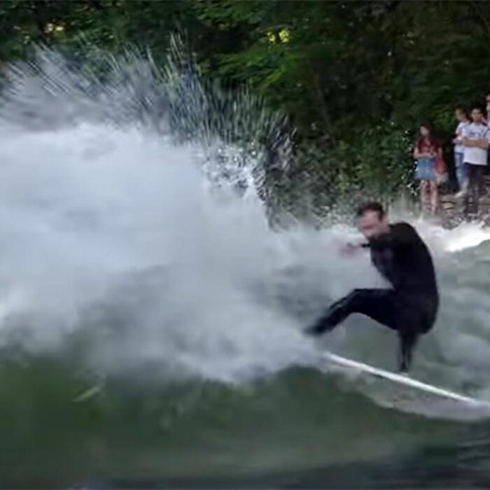 Munich Eisbach river wave is back