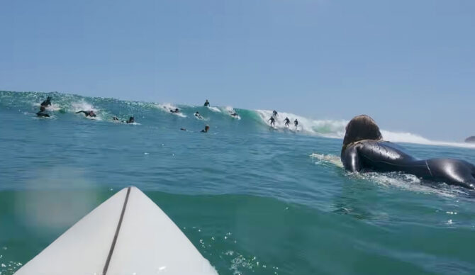 If you're not getting dropped in on, its not Malibu. Photo: Meek Surf // YouTube
