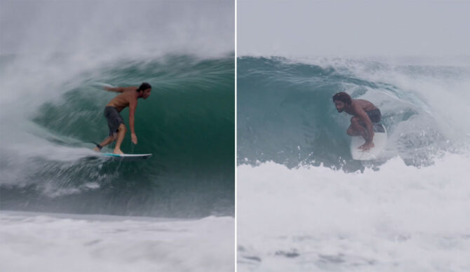 Clay Marzo and Victor Bernardo surfing in Nicaragua