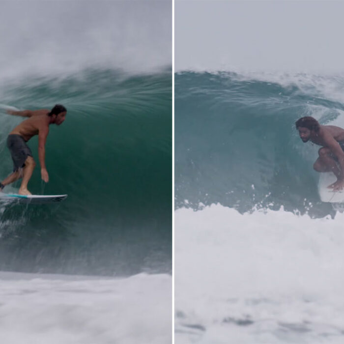 Clay Marzo and Victor Bernardo surfing in Nicaragua