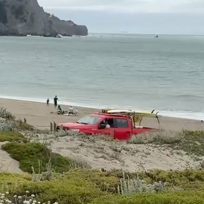 Authorities stressed that rocky areas can be dangerous, whether there is a beach hazards statement or not. Photo: SFFD // X